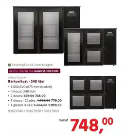 HANOS Select Cuisine Barkoelkast - 248 liter aanbieding