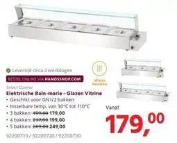 HANOS Select Cuisine Elektrische Bain-marie - Glazen Vitrine aanbieding