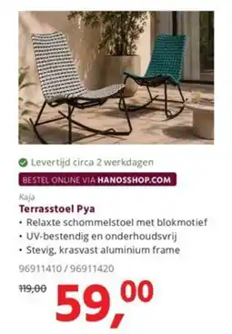 HANOS Kaja Terrasstoel Pya aanbieding