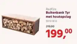 HANOS RedFire Buitenbank Tyr met houtopslag aanbieding