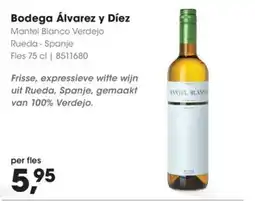HANOS Bodega Álvarez y Díez Mantel Blanco Verdejo aanbieding