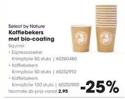 HANOS Select by Nature Koffiebekers met Bio-Coating aanbieding