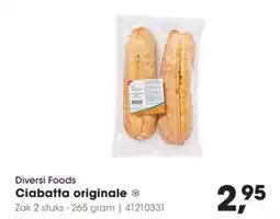 HANOS Diversi Foods Ciabatta originale aanbieding