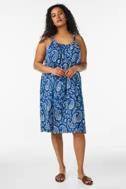 Wehkamp Zizzi zomerjurk met paisley Plus Size - blauw aanbieding
