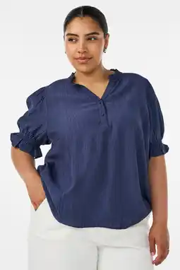 Wehkamp Zizzi blousetop Plus Size - donkerblauw aanbieding