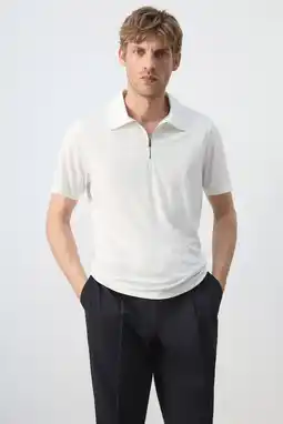 Wehkamp Mango Man regular fit polo - wit aanbieding