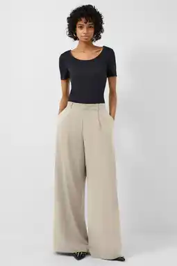 Wehkamp QS wide leg highwaist palazzo broek beige aanbieding