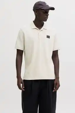Wehkamp JACK & JONES regular polo met textuur ecru aanbieding