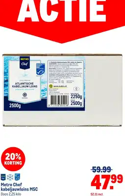Makro Metro Chef kabeljauwloins MSC aanbieding