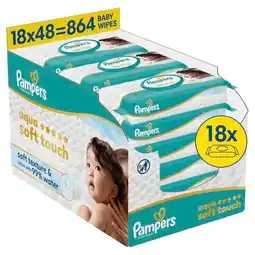 Trekpleister Pampers Aqua Soft Touch Babydoekjes aanbieding