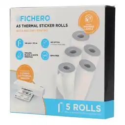Action Fichero A5 thermisch stickerpapier 5 rollen aanbieding