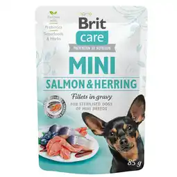 Zooplus 24x85g Brit Care Mini Sterilised in Gravy Zalm & Haring Honden natvoer aanbieding