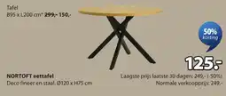Jysk NORTOFT eettafel aanbieding