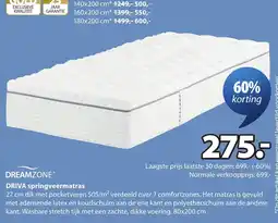 Jysk dreamzone driva springveermatras aanbieding