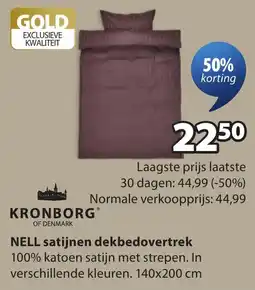 Jysk Kronborg NELL satijnen dekbedovertrek aanbieding