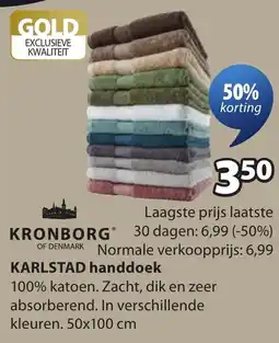 Jysk Kronborg Karlstad handdoek aanbieding