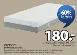 Jysk dreamzone svinna schuimmatras aanbieding