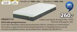 Jysk dreamzone gold s60 springveermatras aanbieding
