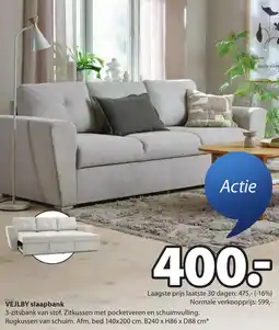 Jysk VEJLBY slaapbank aanbieding