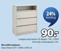 Jysk BILLUND ladekast aanbieding