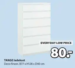 Jysk TANGE ladekast aanbieding