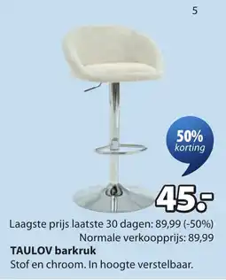 Jysk TAULOV barkruk aanbieding