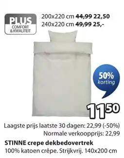 Jysk STINNE crepe dekbedovertrek aanbieding