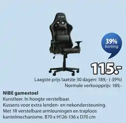 Jysk NIBE gamestoel aanbieding