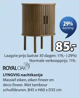 Jysk royaloak lyngvig nachtkastje aanbieding