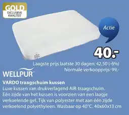Jysk Wellpur Vardo traagschuim kussen aanbieding