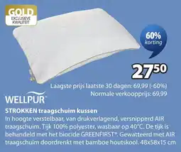 Jysk Wellpur strokken traagschuim kussen aanbieding