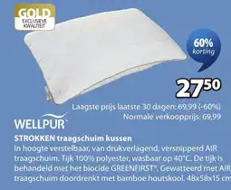 Jysk Wellpur strokken traagschuim kussen aanbieding