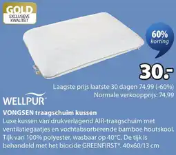 Jysk Wellpur Vongsen traagschuim kussen aanbieding