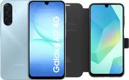 Coolblue Samsung Galaxy A17 128GB Blauw 4G + BlueBuilt Book Case Zwart aanbieding