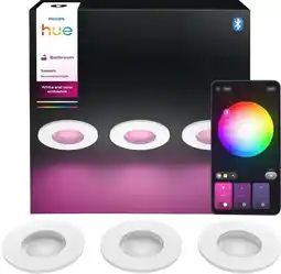Coolblue Philips Hue Xamento badkamerinbouwspot White and Color Wit 3-pack aanbieding