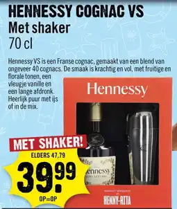 Dirck 3 Hennessy cognac vs met shaker aanbieding