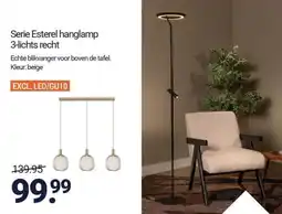 Inter Chalet Serie Esterel hanglamp 3-lichts recht aanbieding