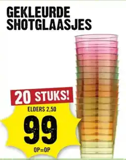 Dirck 3 Gekleurde shotglaasjes aanbieding