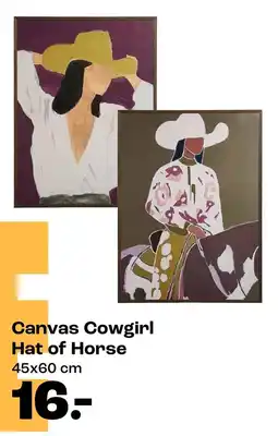 Kwantum Canvas Cowgirl Hat of Horse aanbieding