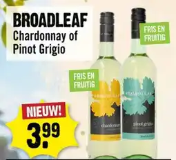 Dirck 3 Broadleaf Chardonnay of Pinot Grigio aanbieding