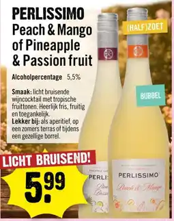 Dirck 3 Perlissimo peach & mango of pineapple & passion fruit aanbieding