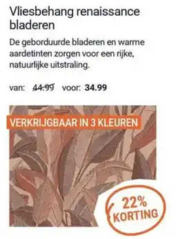 Inter Chalet Vliesbehang renaissance bladeren aanbieding