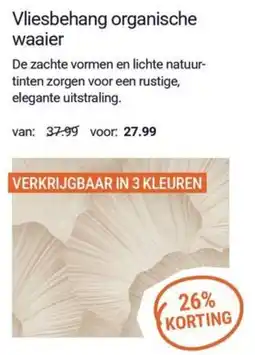 Inter Chalet Vliesbehang organische waaier aanbieding