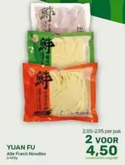 Amazing Oriëntal YUAN FU Alle Fresh Noodles aanbieding
