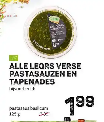 Ekoplaza Alle Leqrs Verse Pastasauzen En Tapenades aanbieding