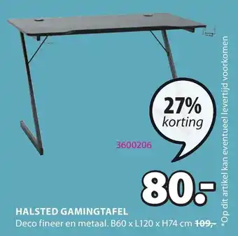 Jysk Halsted gamingtafel aanbieding