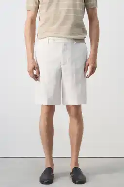 Wehkamp Mango Man linnen regular fit chino short - naturel/wit aanbieding