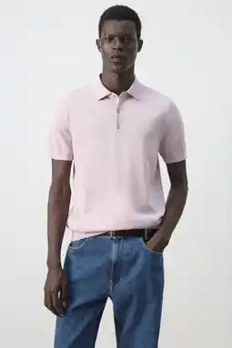 Wehkamp Mango Man regular fit polo - pastelroze aanbieding