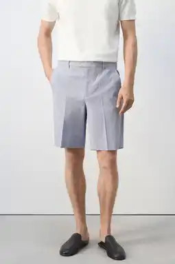Wehkamp Mango Man slim fit bermuda short - lichtblauw aanbieding