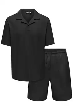Wehkamp ONLY & SONS relaxed polo met short zwart - (set van2) aanbieding